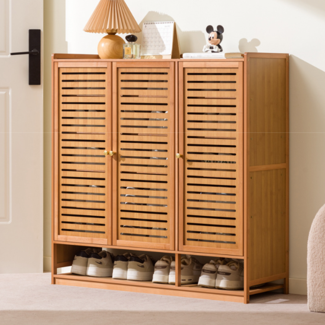 Breathable Bamboo Shoe Organizer Cabinet