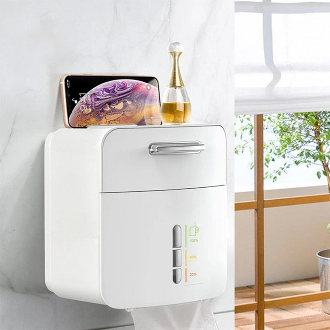 Wall Mounted Waterproof Toilet Tissue Storage Organizer Box