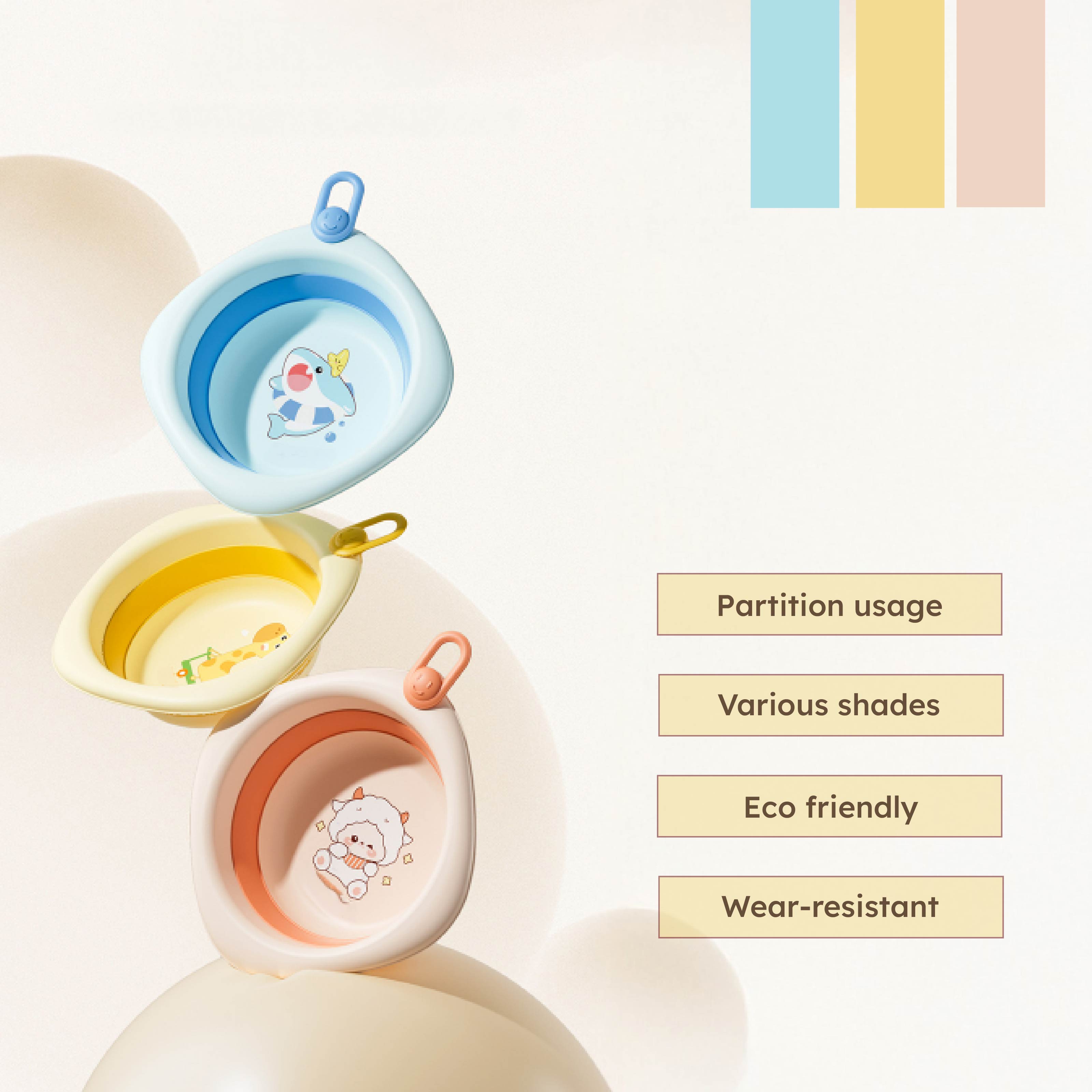 Homero Cute Cartoon Baby Wash Basin with Durable Design