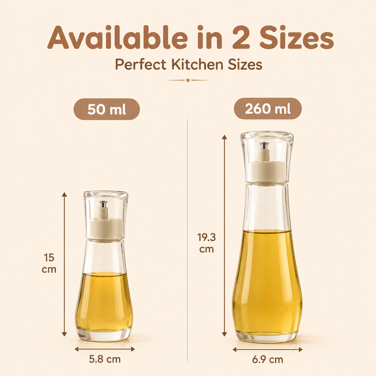 Homero Premium Glass Oil Dispenser with No-Drip Spout for Kitchen Use