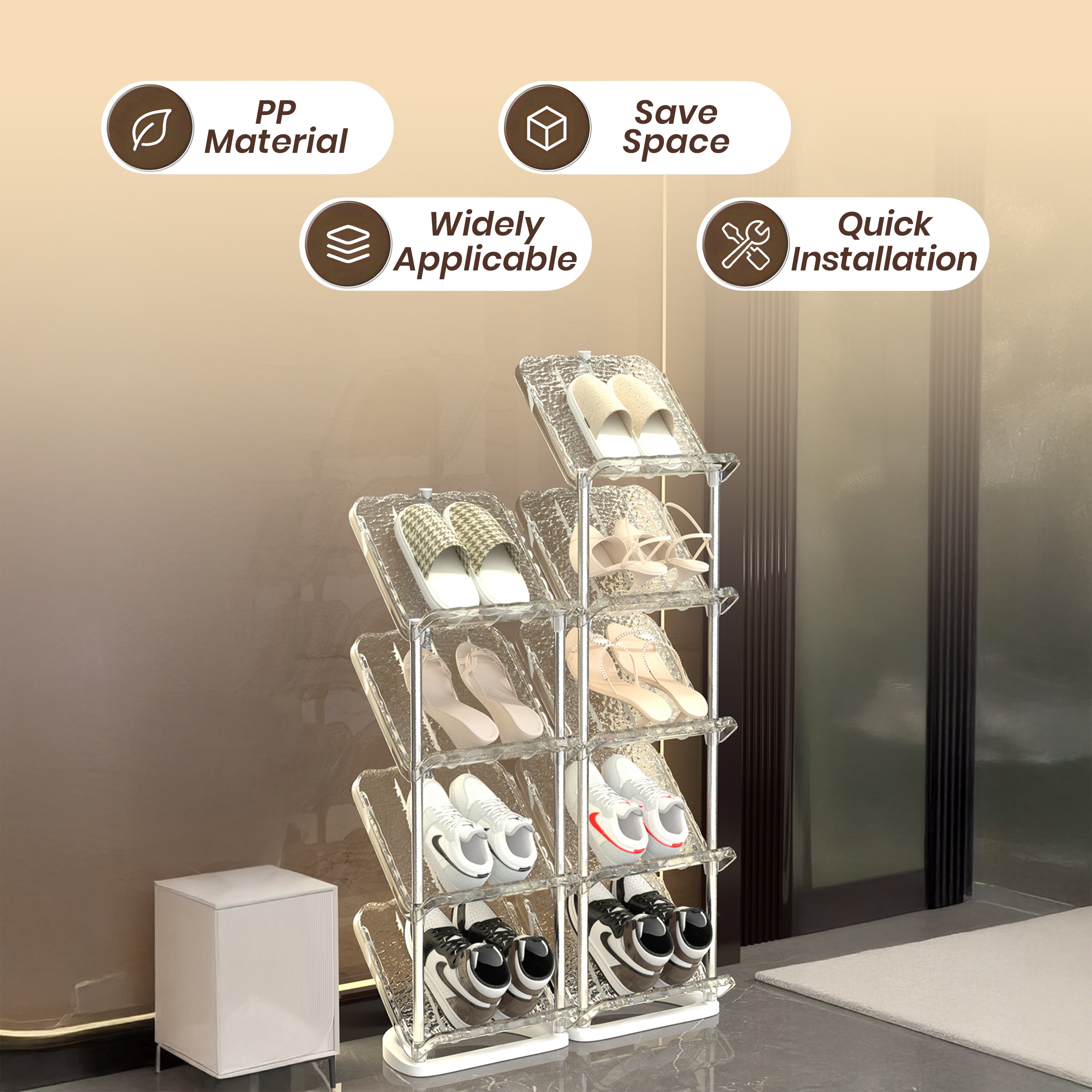 Homero Elegant Multi-Tier Outdoor Shoe and Utility Rack