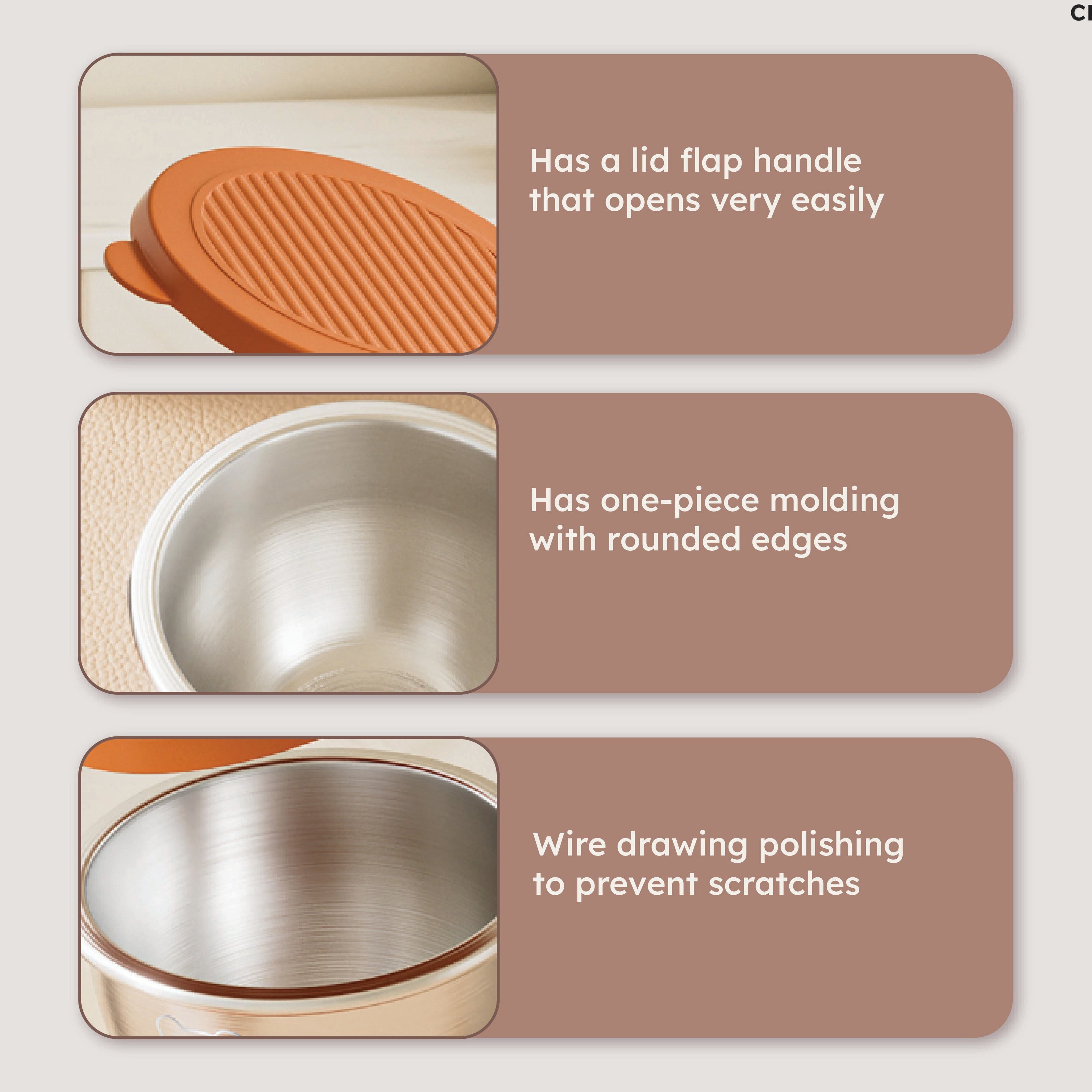 Homero Stainless Steel Dressing & Condiment Container with Lid