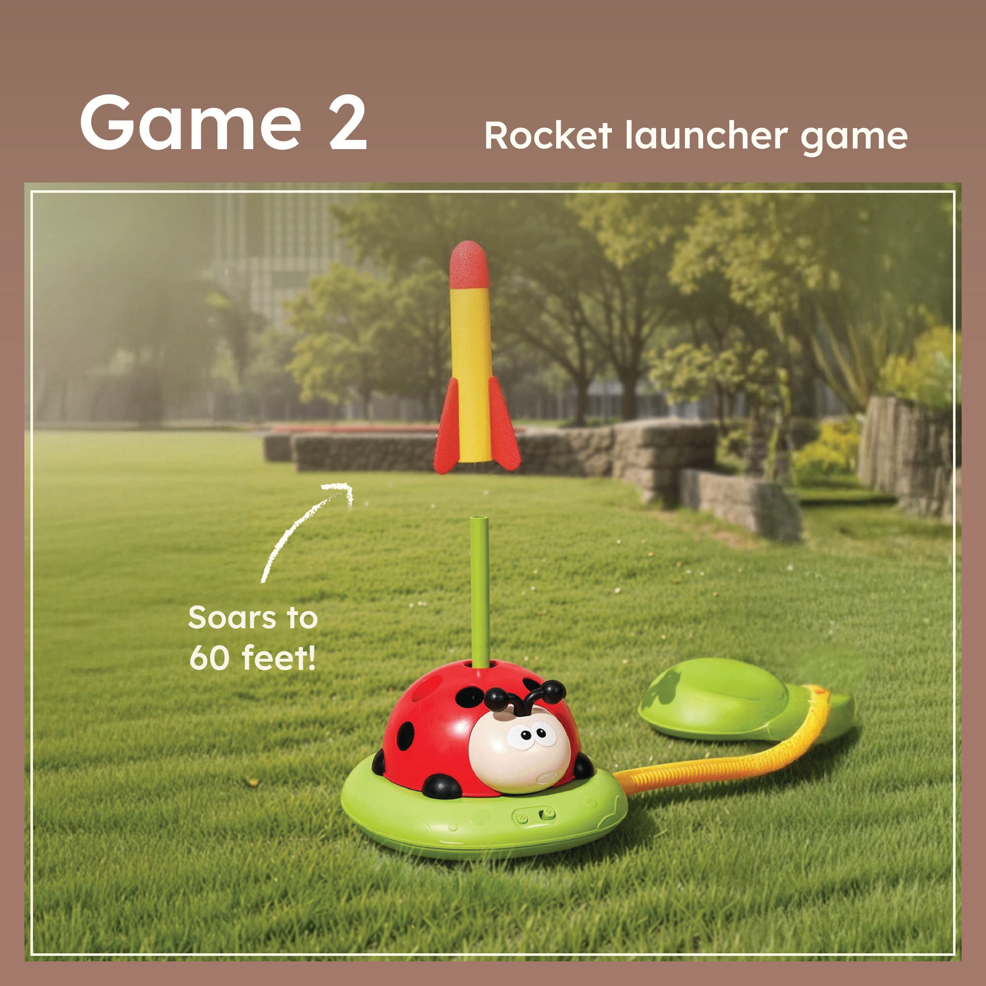 Homero 3 in 1 Musical Jump/Toss Ring/Rocket Launcher Toy for Kids