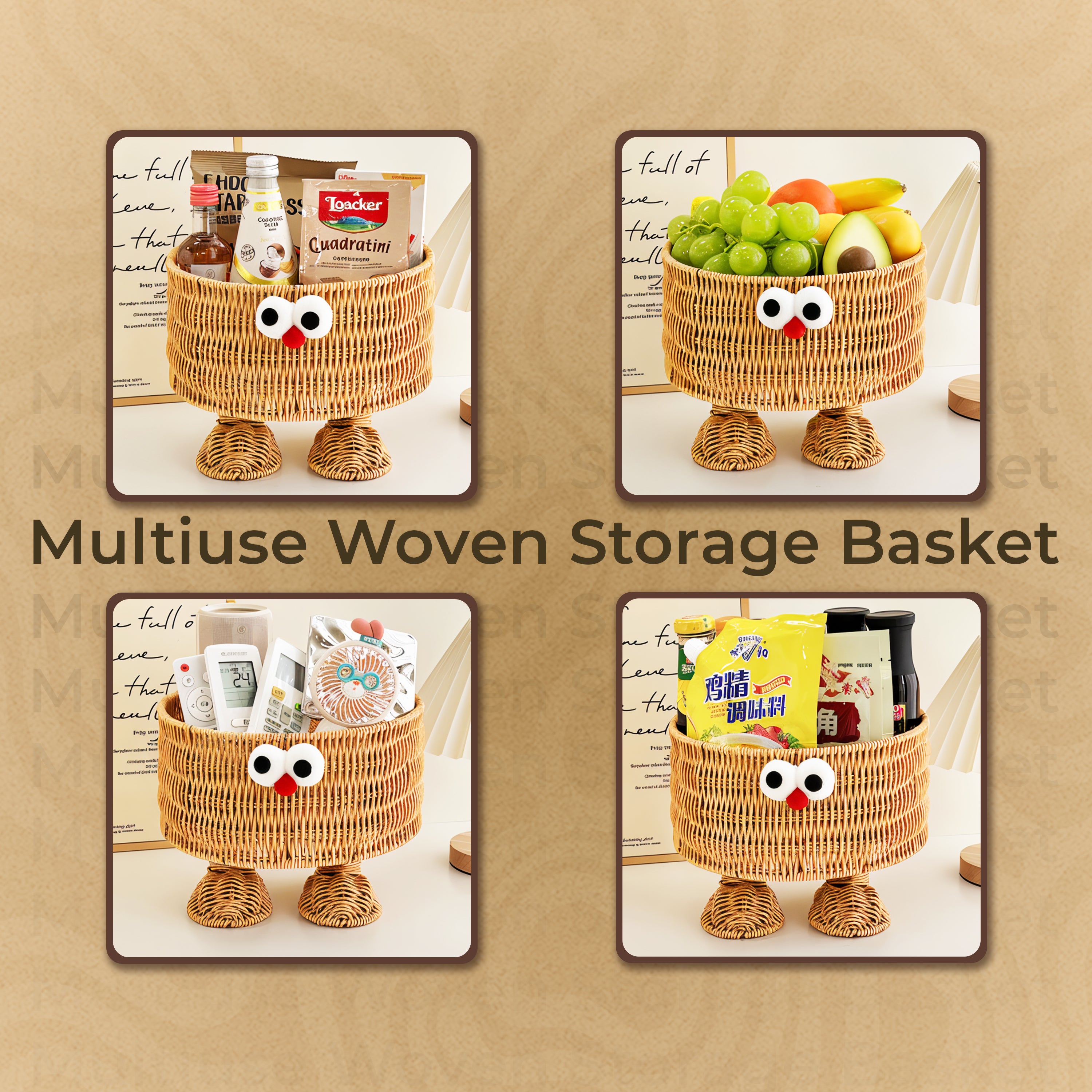 Homero Decorative Multiuse Woven Storage Basket