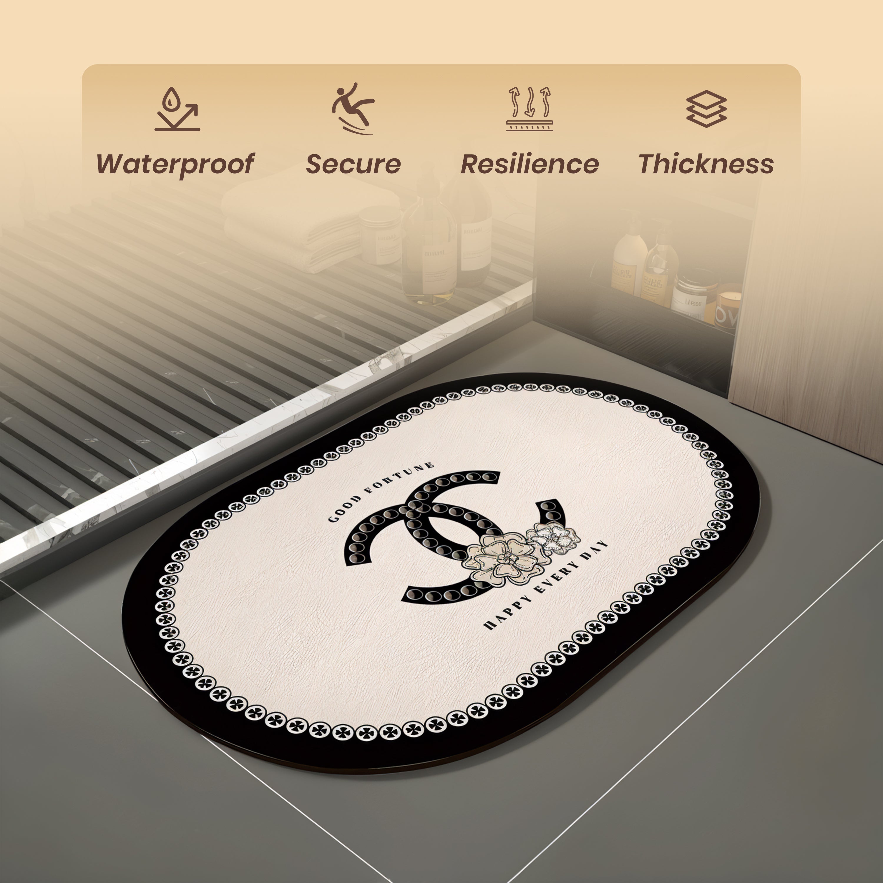 Homero Ultra Soft Cashmere Touch Bedroom Mat Non Slip Surface 60x180CM