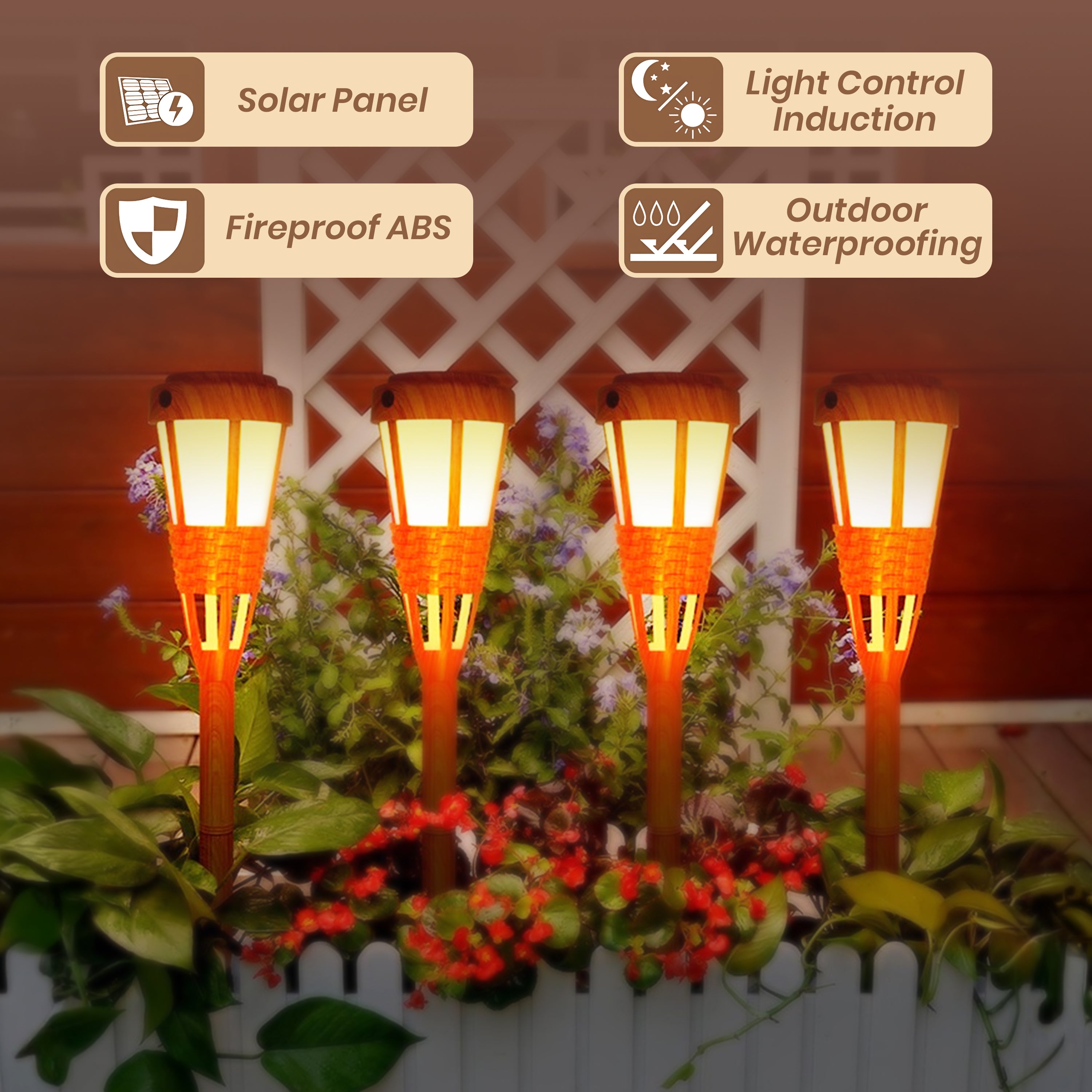 Homero Solar Flame Garden Light Outdoor Waterproof Design