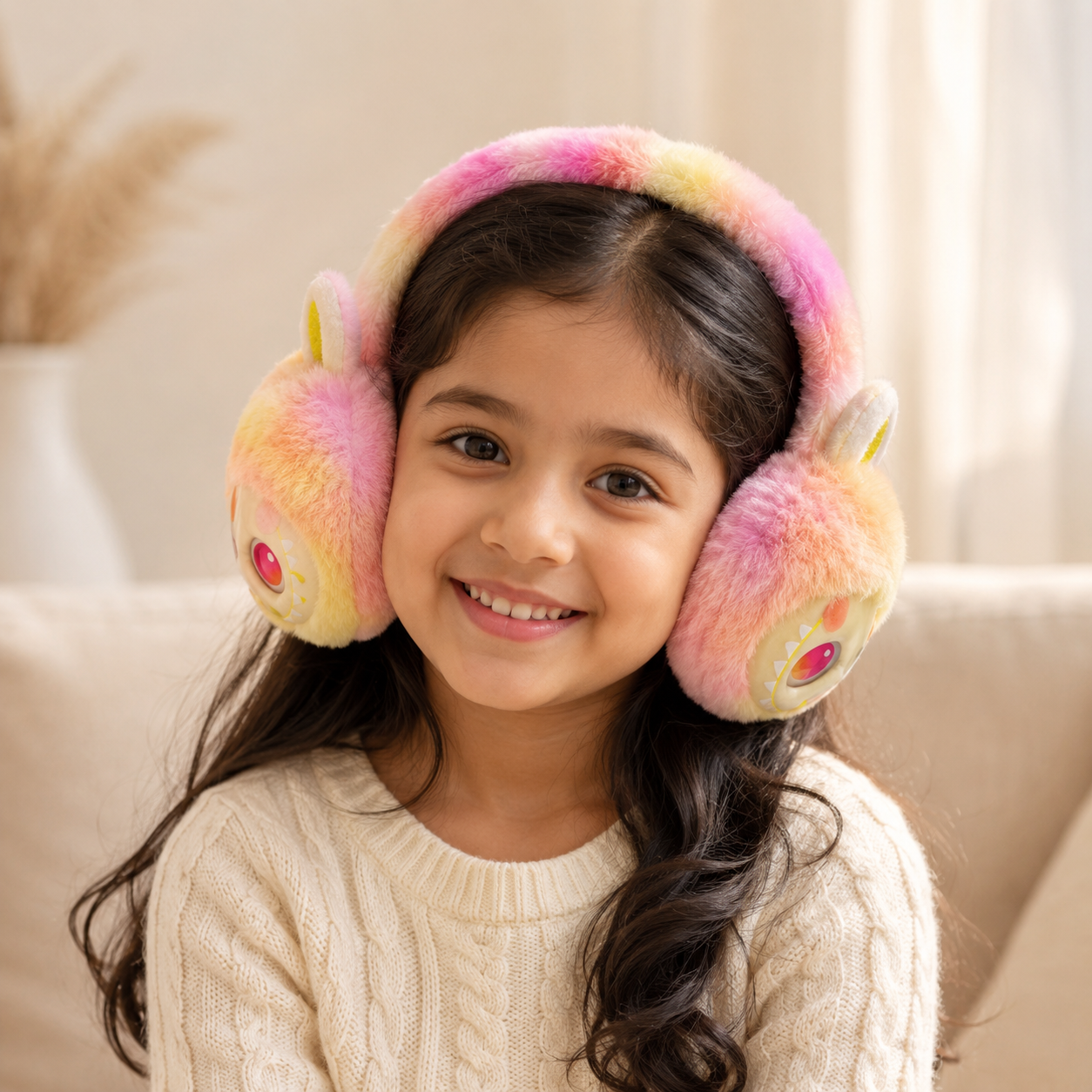 Cute Cartoon Labubu Soft Plush Earmuffs