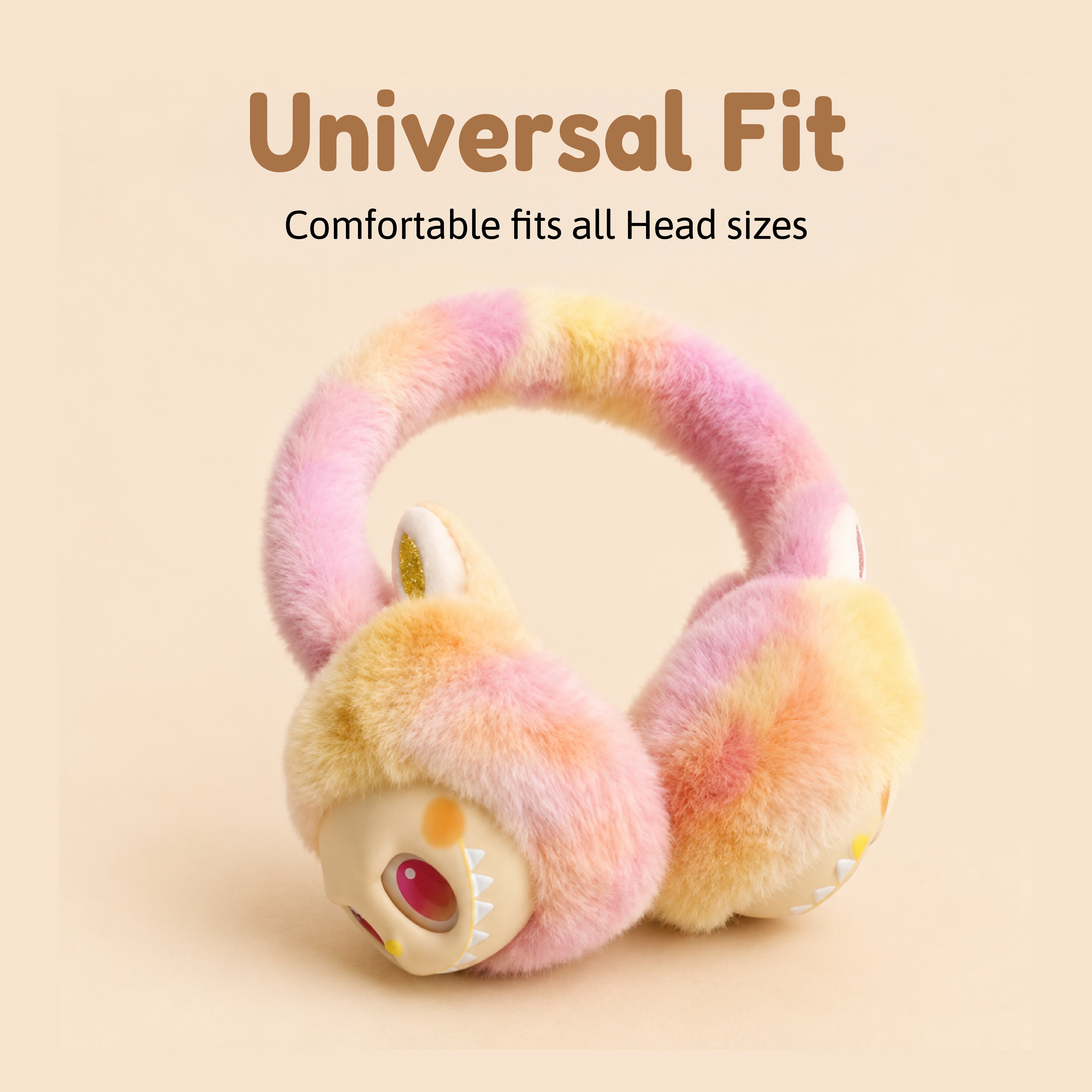 Cute Cartoon Labubu Soft Plush Earmuffs