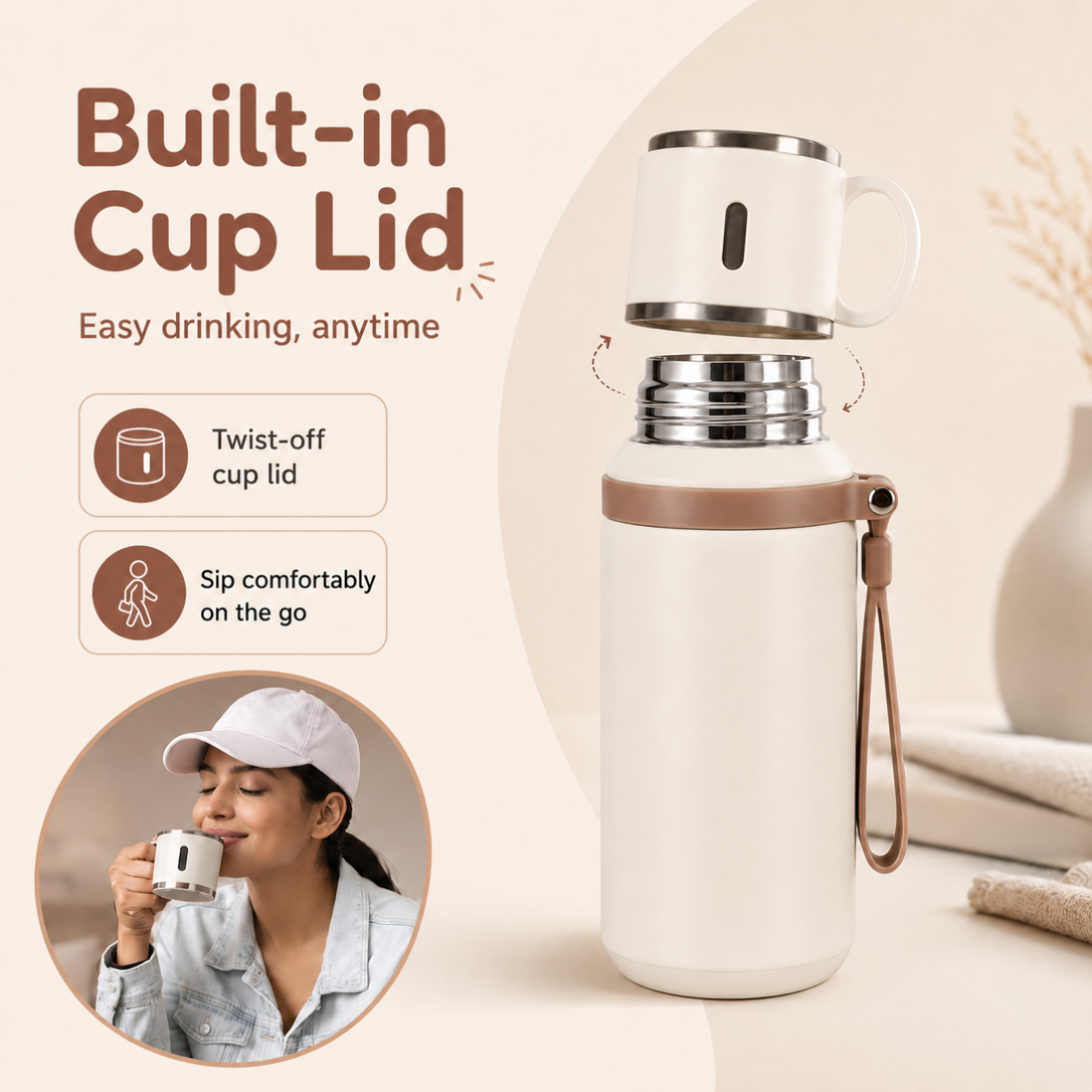 Homero Premium Stainless Steel Thermal Water Bottle - 800ml