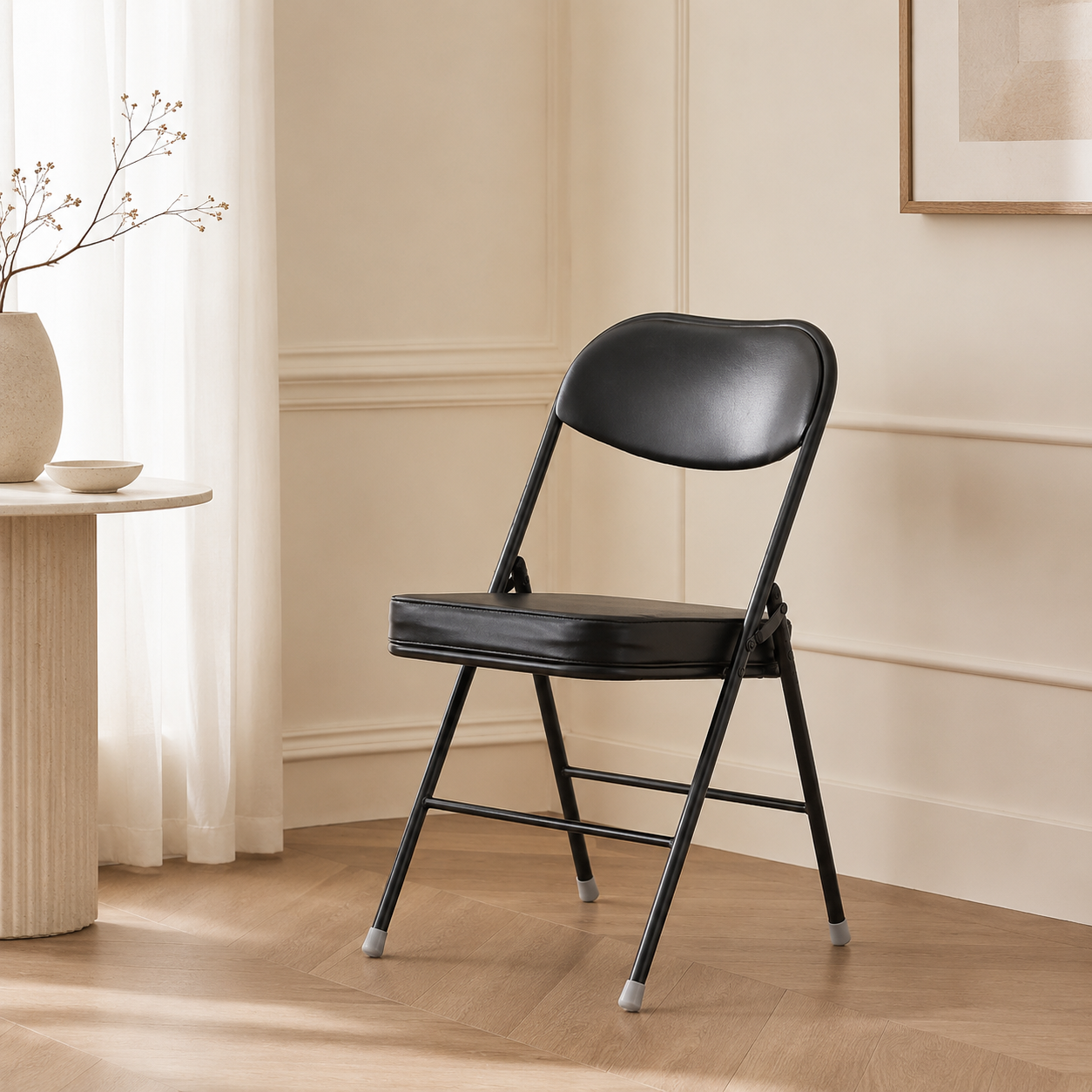 HOMERO Premium Heavy-Duty Metal Folding Padded Seat Backrest Chair