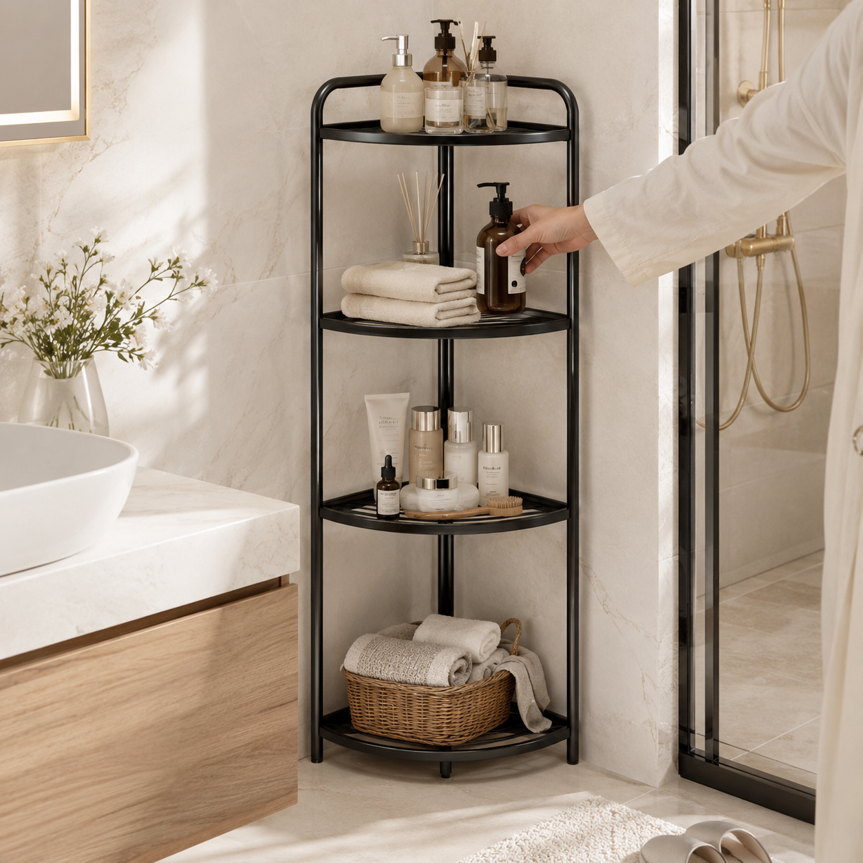 Homero Multi-Purpose Space Saving Corner Shelf Rack
