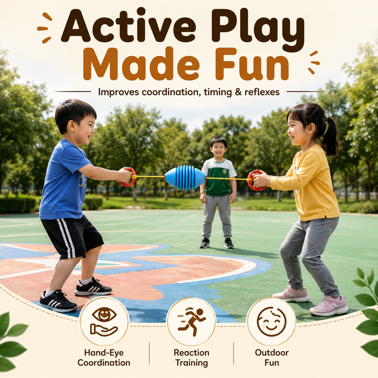 Colorful Children Training Pull Up Shuttle Ball Toy