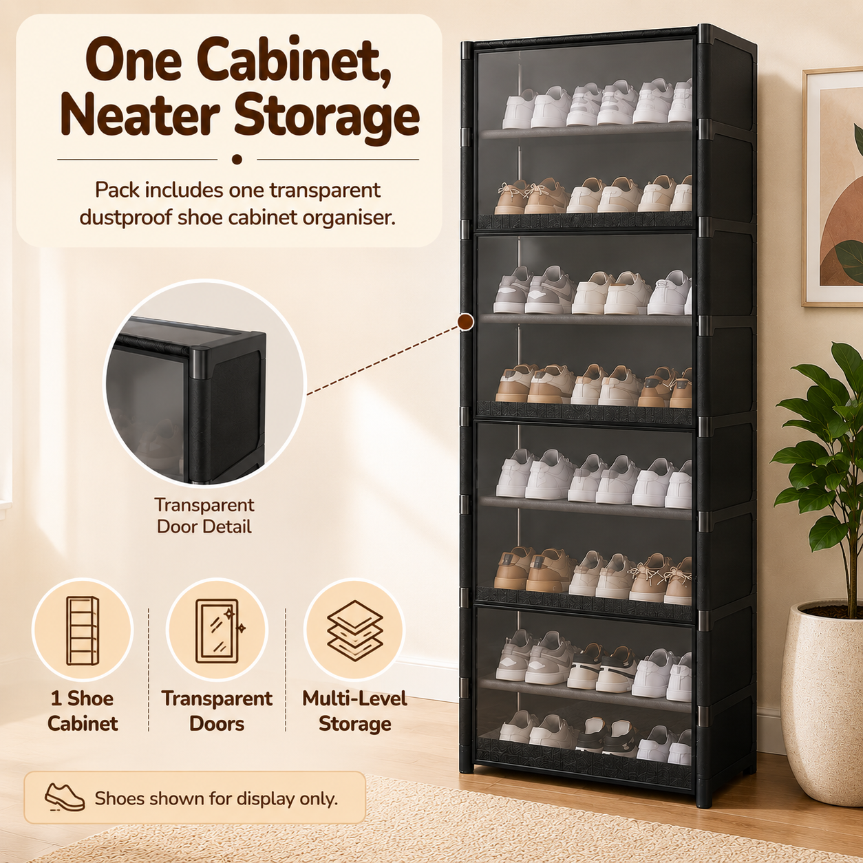 Multipurpose Dustproof Transparent Shoe Cabinet Organizer