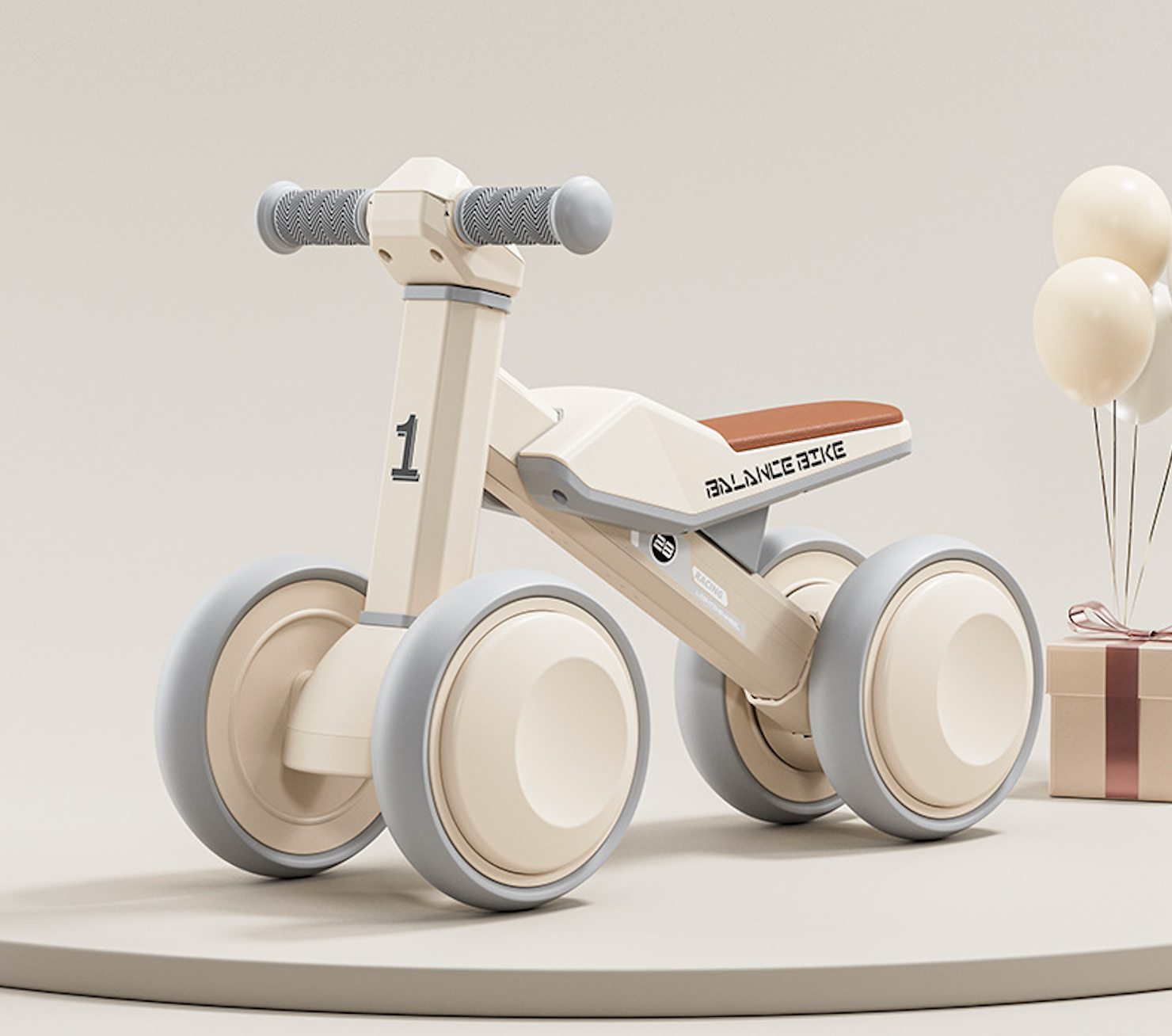 HOMERO Children Balance Glide Adjustable Seat LED Light Wheels Bike