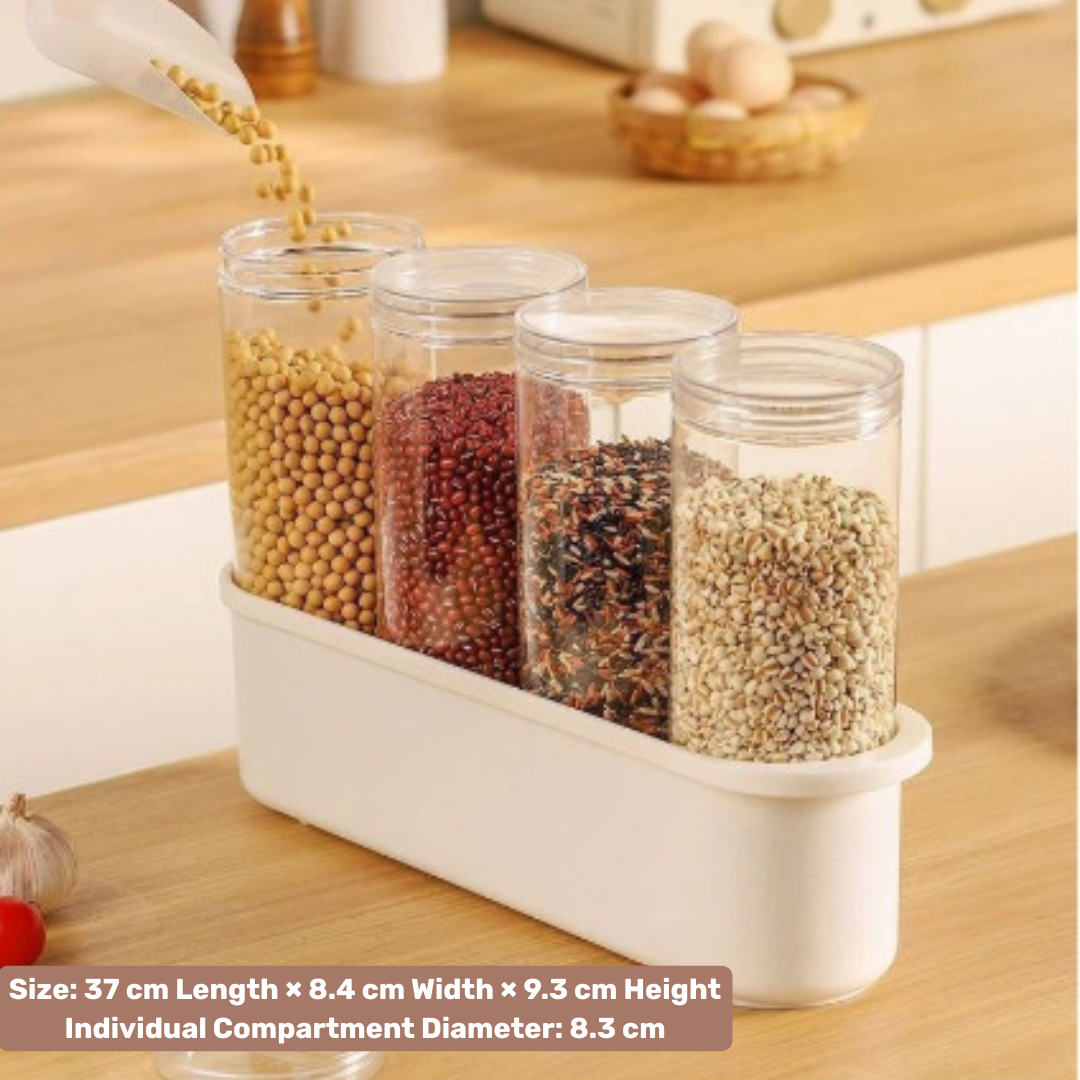 Multi Section Moisture Proof Transparent Storage Jar