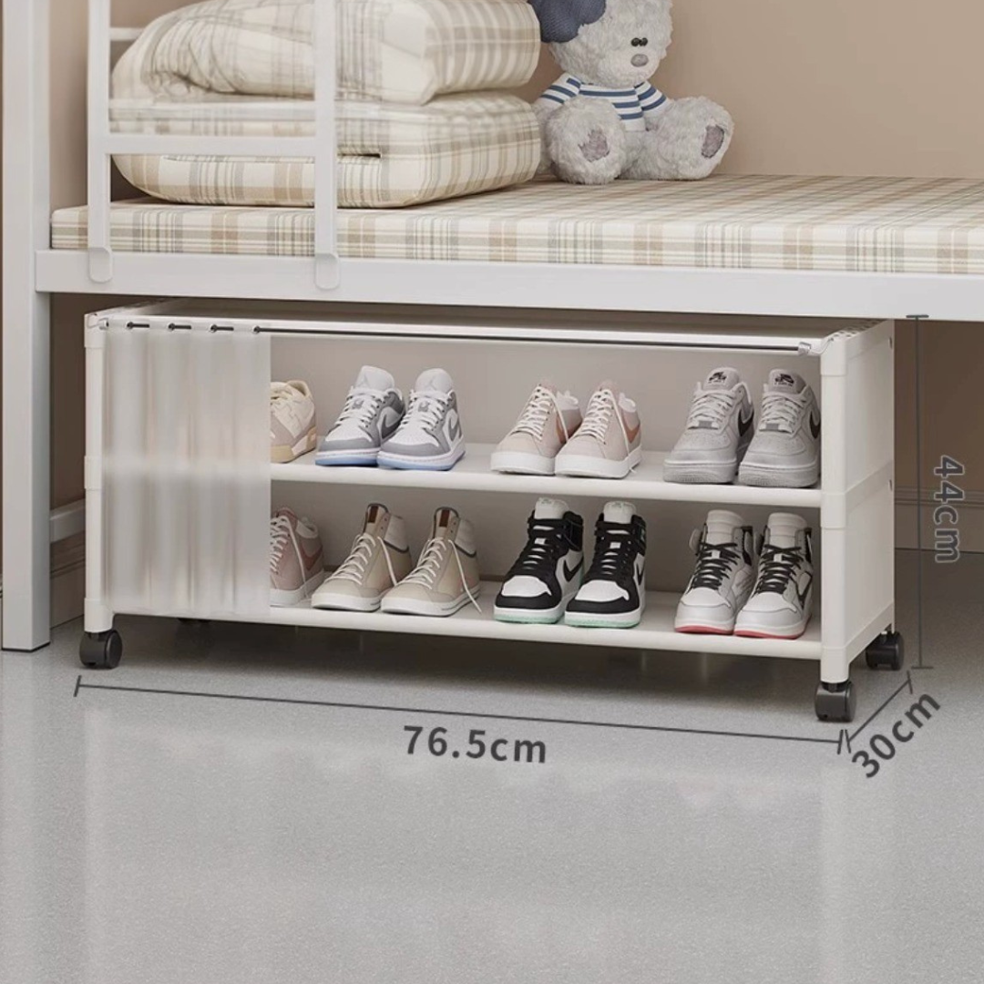 Under Bed Shoe Rack Organizer with 360° Wheels