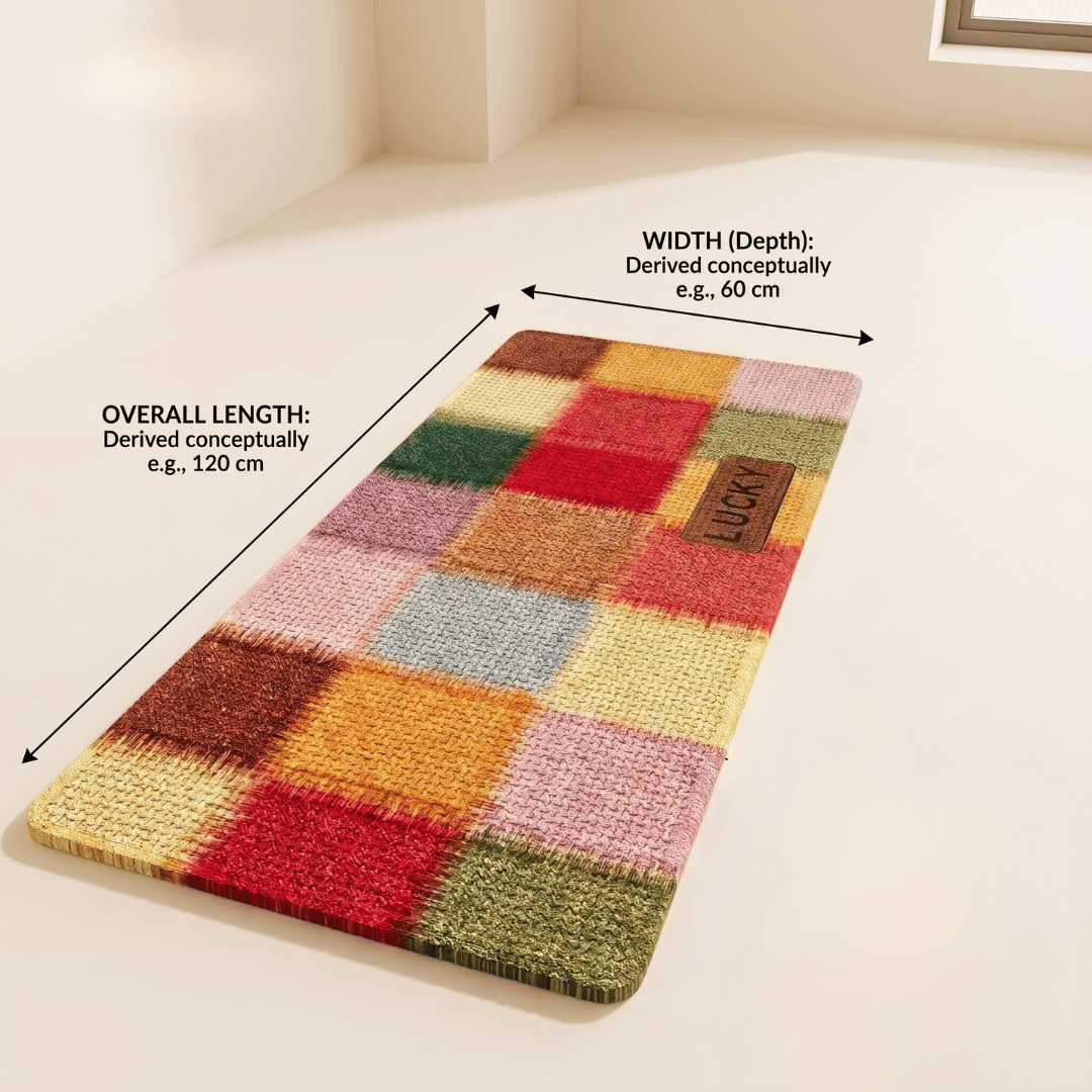 Quick Dry Water Absorbent Linen Kitchen Mat with Non-Slip Rubber Backing