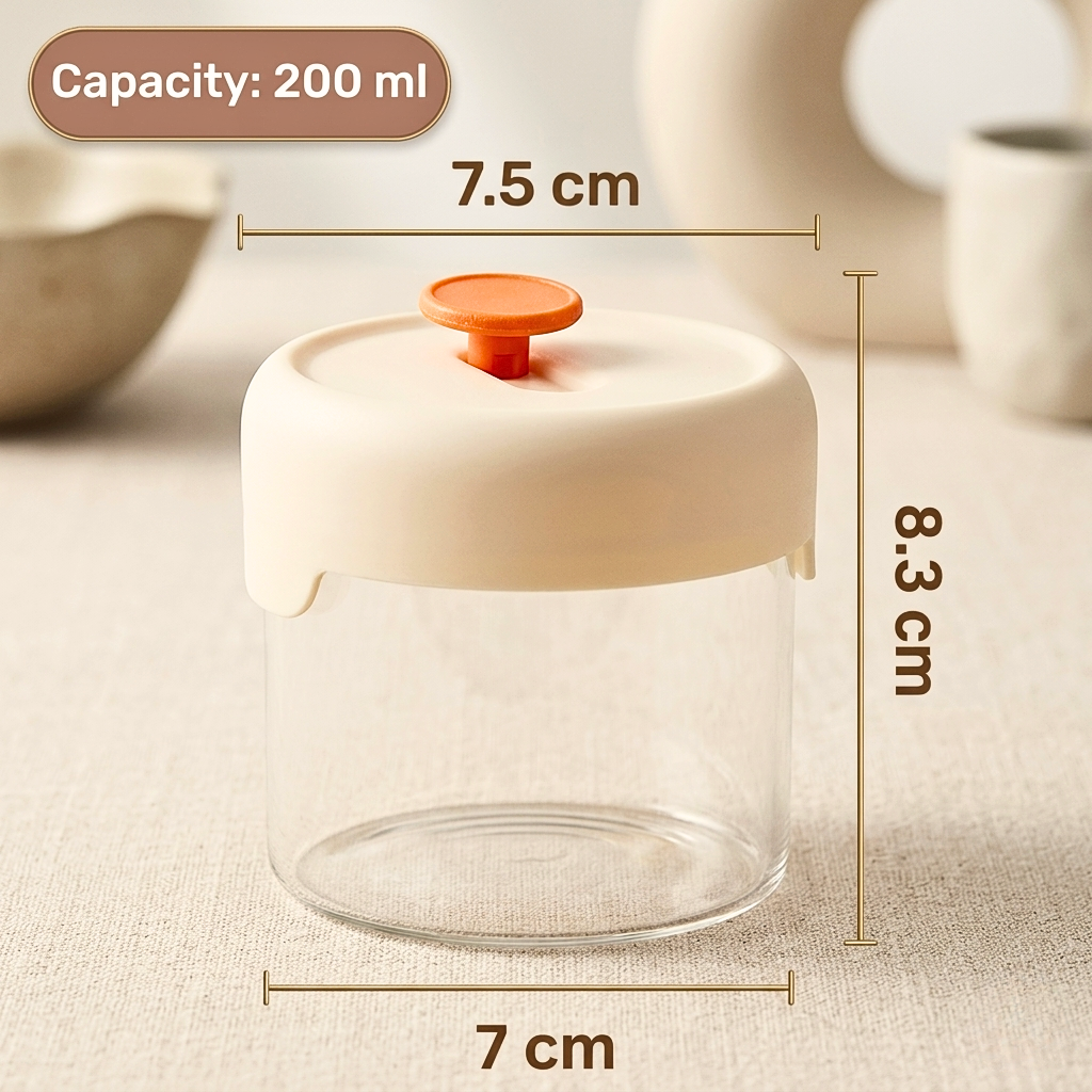 Homero Durable Borosilicate Glass Storage Cup for Home and Kitchen Use
