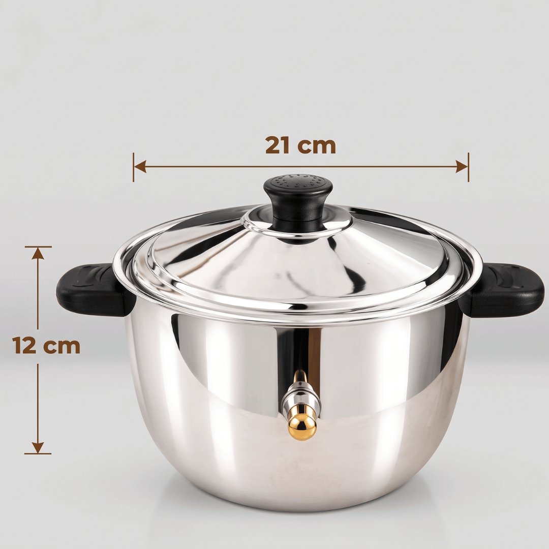 Double Wall Stainless Steel Whistling Milk Boiler