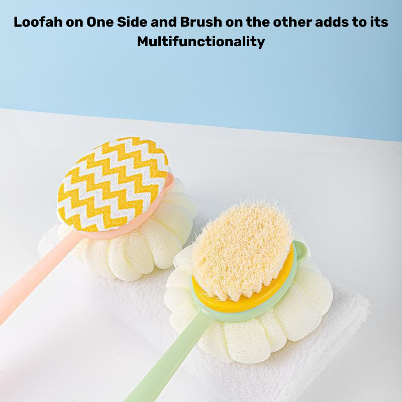 Double-Sided Wet and Dry Long Handle Shower Brush
