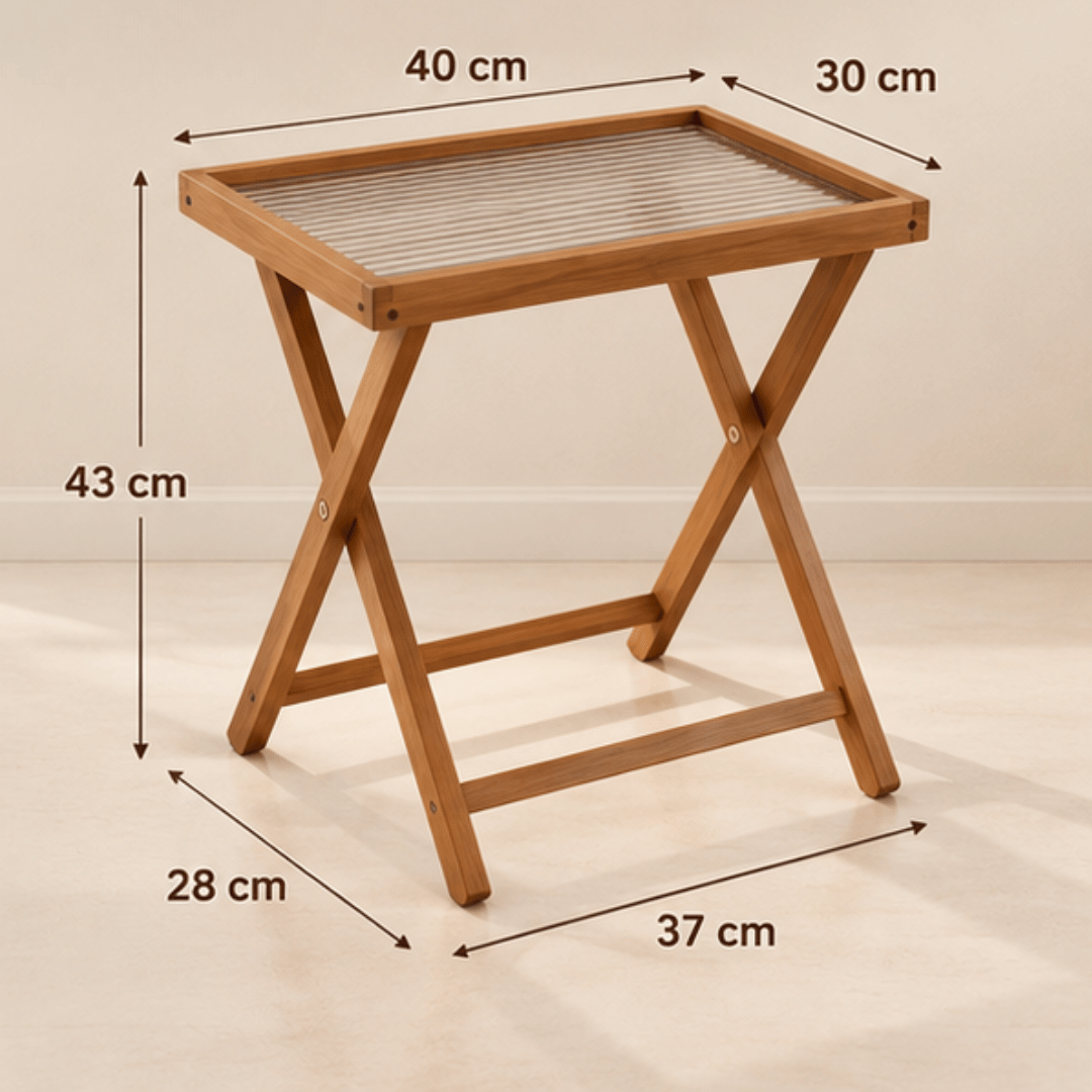 Multipurpose Foldable Table with Detachable Acrylic Tray
