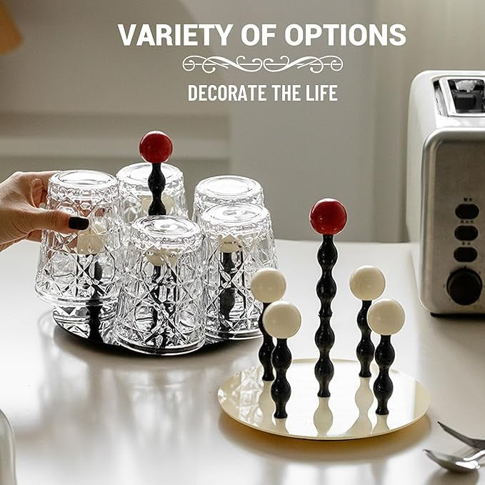Decorative 6 Hooks Rotating Mug Rack Stand