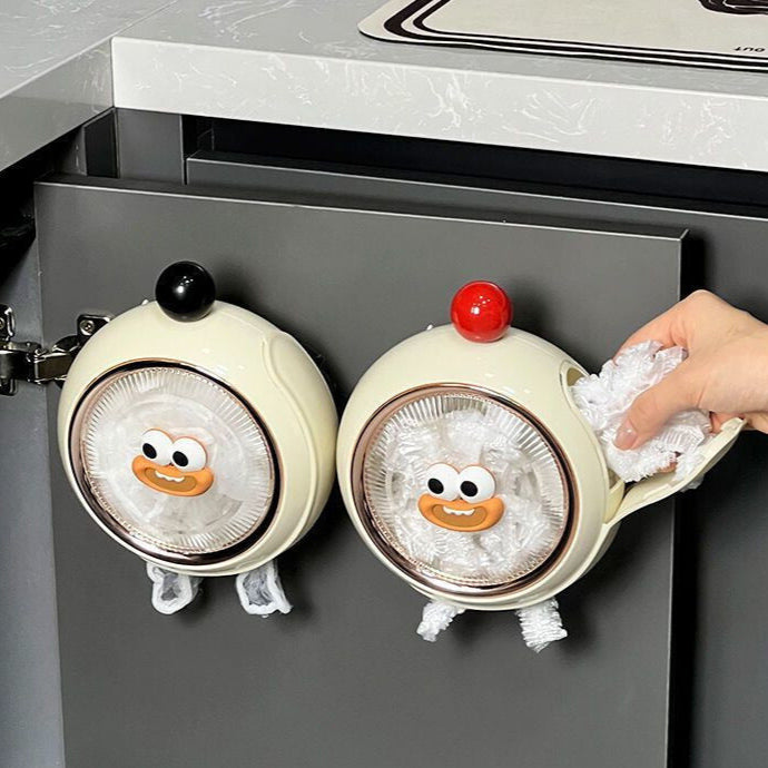Cute Wall Suction Cup Mounted Kitchen Film Dispenser