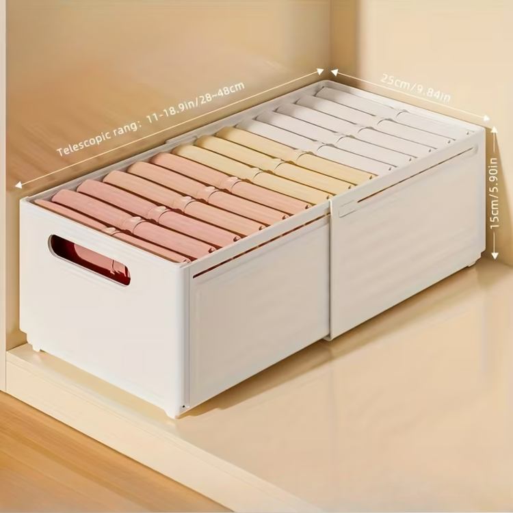 Multipurpose Expandable Sliding Stackable Storage Organizer
