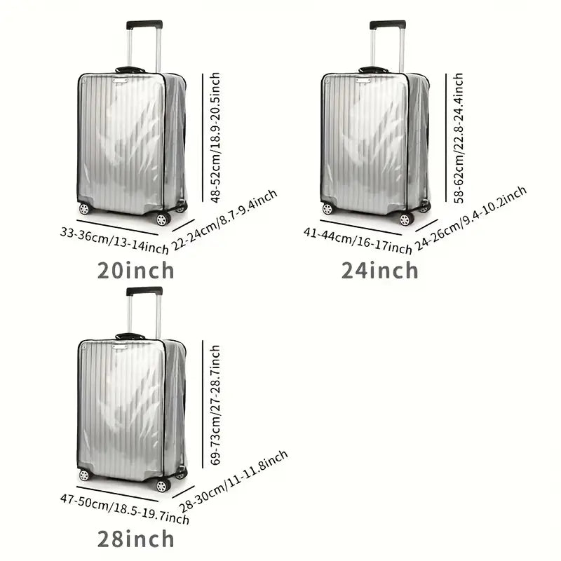 HOMERO Transparent PVC Luggage Travel Protection Cover  - Set of 3