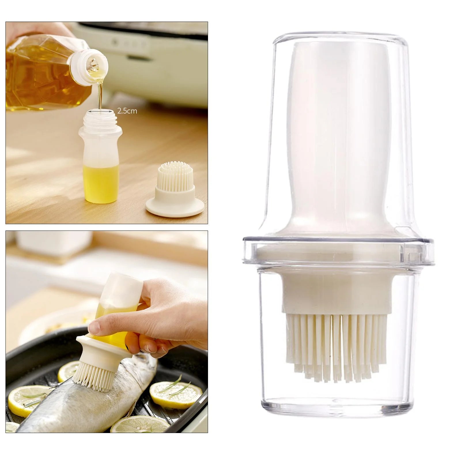 Grill Oil Bottle with Silicone Brush Applicator