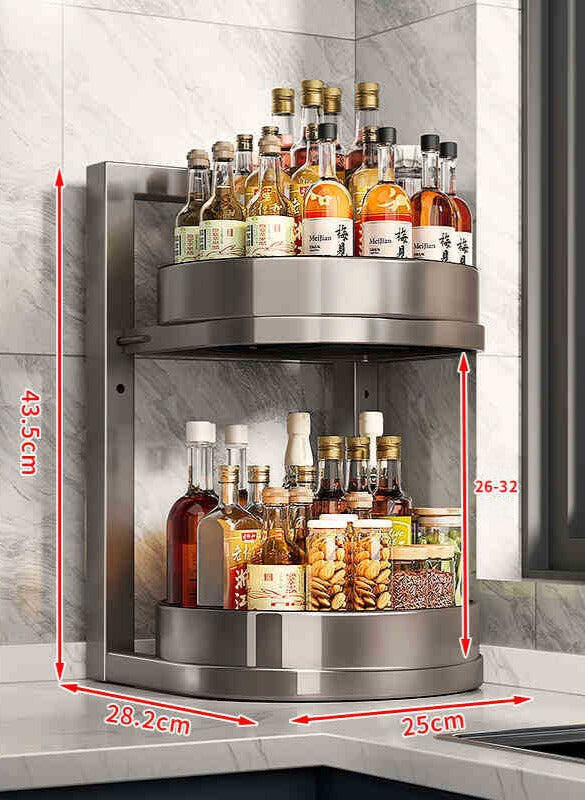 Multifunction Countertop Rotating Carbon Steel Multi-Layer Adjustable Kitchen Rack