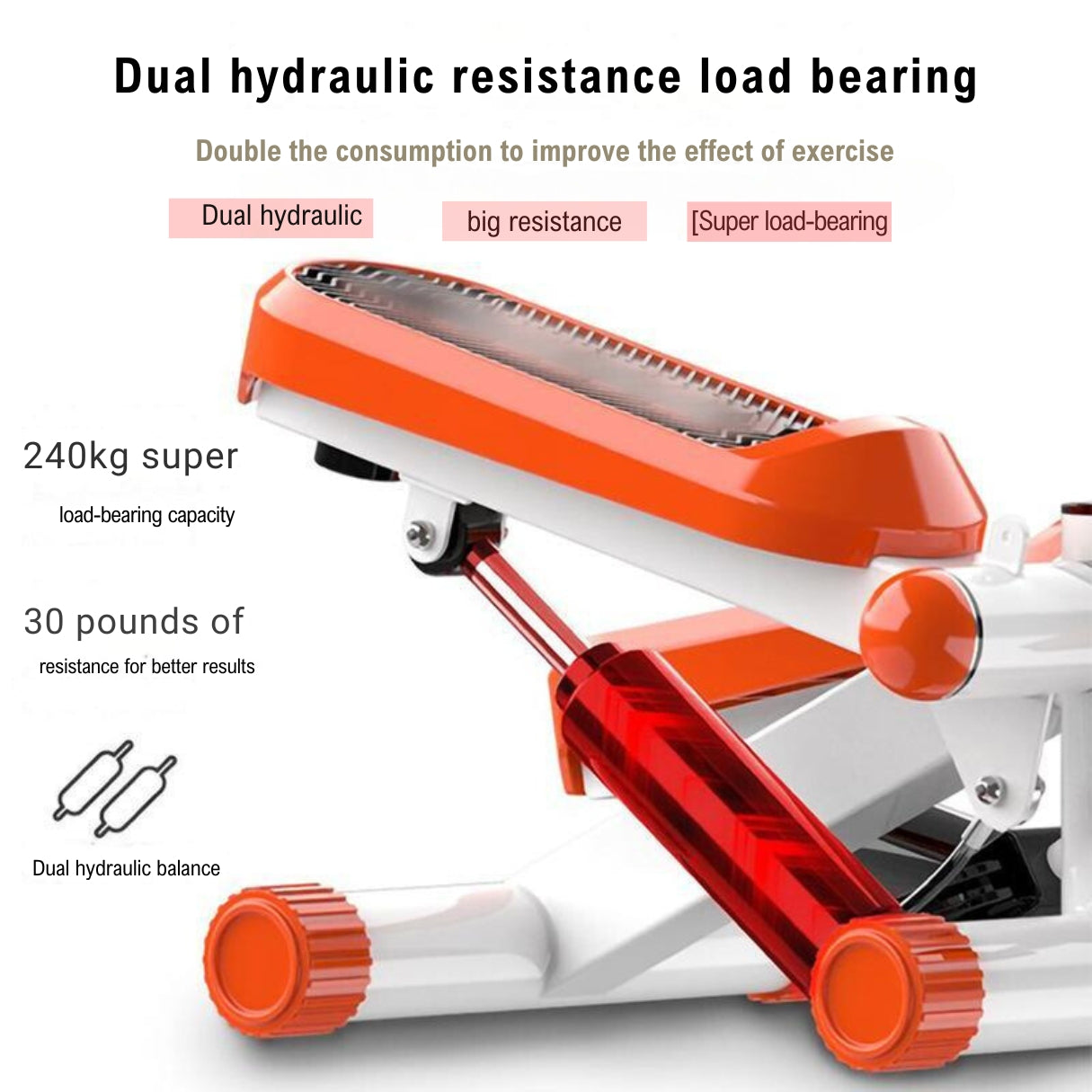 Homero Mini Fitness Stepper Machine with Adjustable Resistance Bands and LCD Display