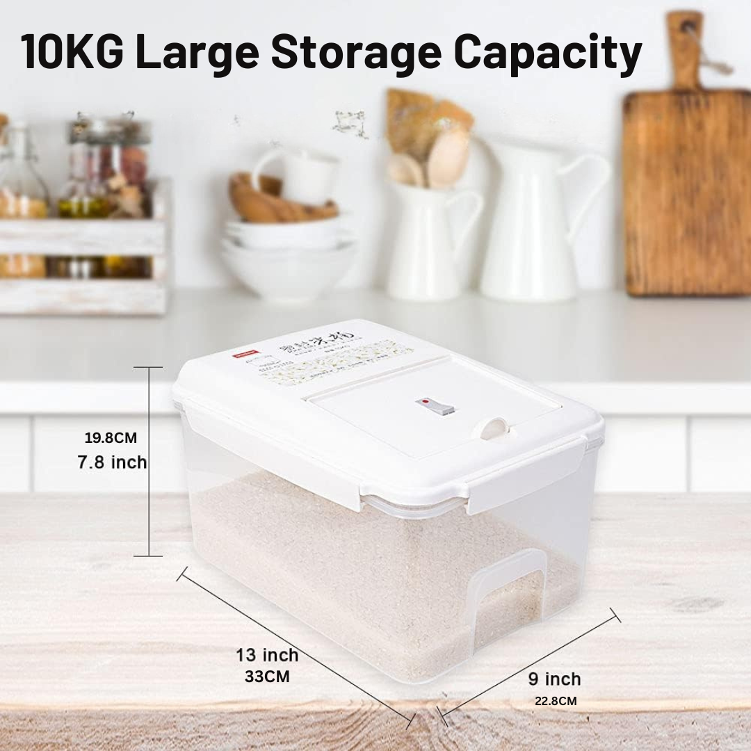 HOMERO Premium Large Capacity Airtight Rice Transparent Storage Container